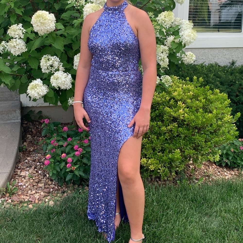 Size Large B. Darlin purple sequin prom dress